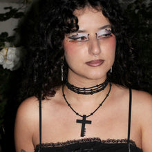 Load image into Gallery viewer, Onyx Cross Necklace