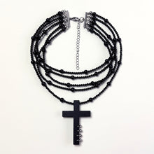 Load image into Gallery viewer, Onyx Cross Necklace
