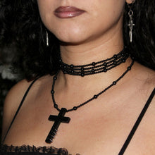 Load image into Gallery viewer, Onyx Cross Necklace
